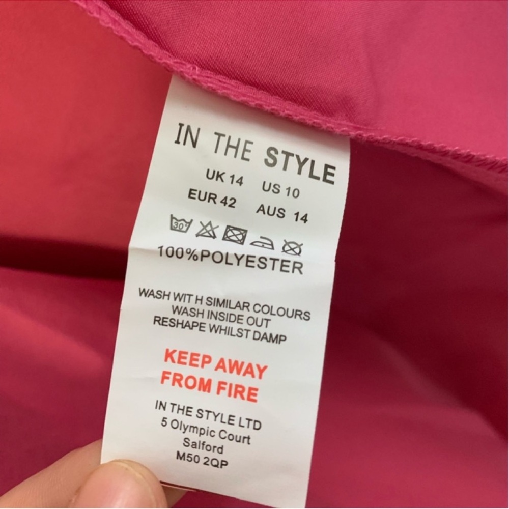 In The Style Women’s Pink Satin Tie Waist Blazer Dress Size 10 - Picture 8 of 9
